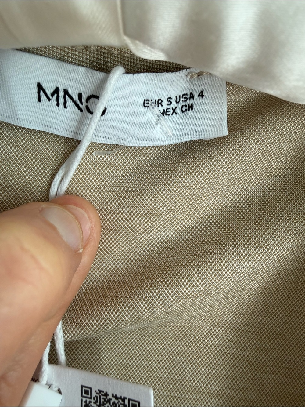 NWT Mango Mini Dress Button Up V-neck Sleeveless Tan /Oat Size S - Picture 9 of 11